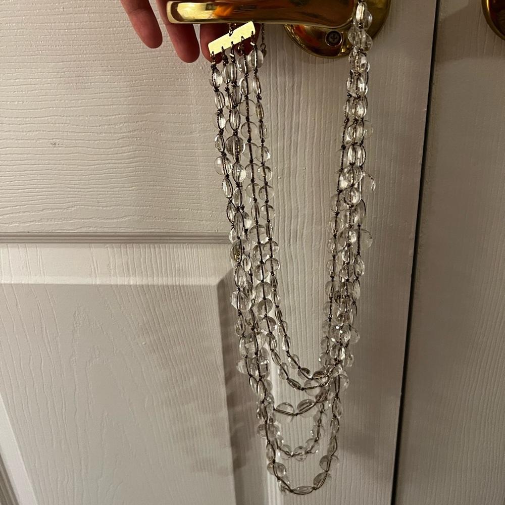 Anthropologie clear beaded necklace long never worn